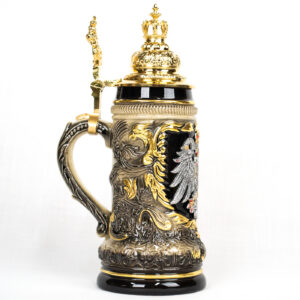 gold crown lid coat of arms stein 1/2 liter