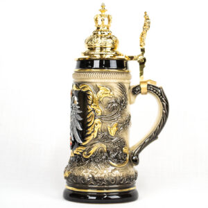gold crown lid coat of arms stein 1/2 liter