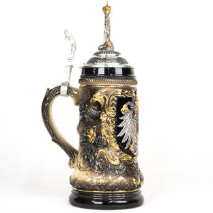black coat of arms relief stein 1/2 liter
