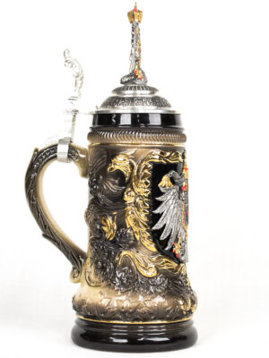 black coat of arms relief stein 1/2 liter