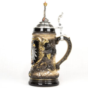 black coat of arms relief stein 1/2 liter