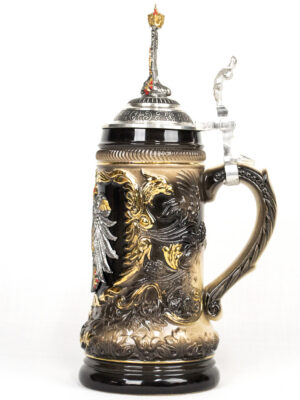 black coat of arms relief stein 1/2 liter