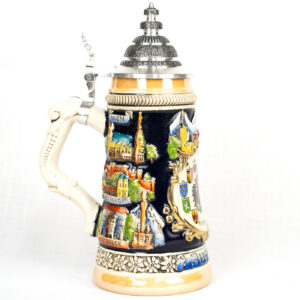 austria crest and city stein 1/2 liter