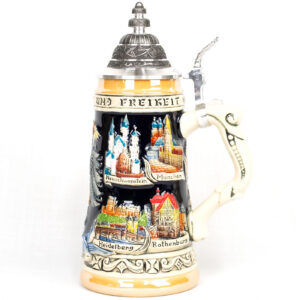 eagle crest with cities stein 1/2 liter