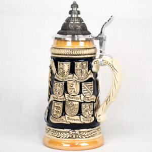 multi crested coat of arms stein 1/4 liter
