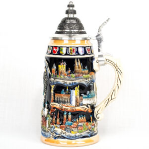 multi color german cities stein 1 liter