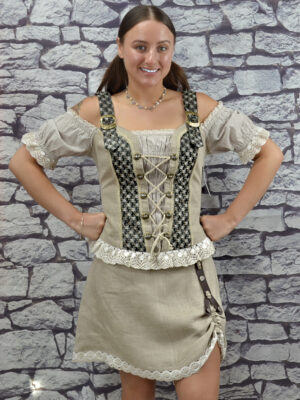 tan and black mieder blouse size 10 & 14 only