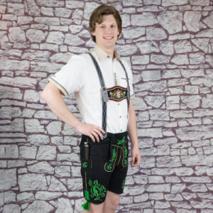 style 17 10 imported black laponia lederhosen size 42 & 46 only