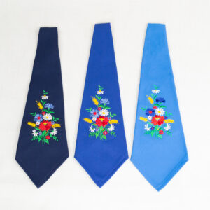 embroidered cornflower tie