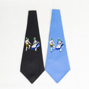 embroidered dancing couple tie