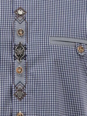 blue check short sleeve shirt