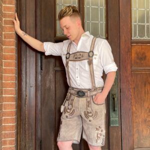 gabe buffalo lederhosen with belt and suspenders