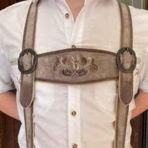gabe buffalo lederhosen with belt and suspenders