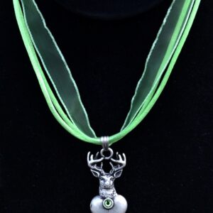 stag heart ribbon necklace multiple color choices