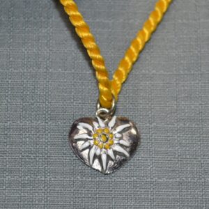 child's edelweiss and heart necklace