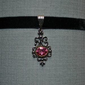 dangling jewel and filigree choker multiple color options