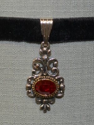 dangling jewel and filigree choker multiple color options