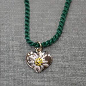 child's edelweiss and heart necklace