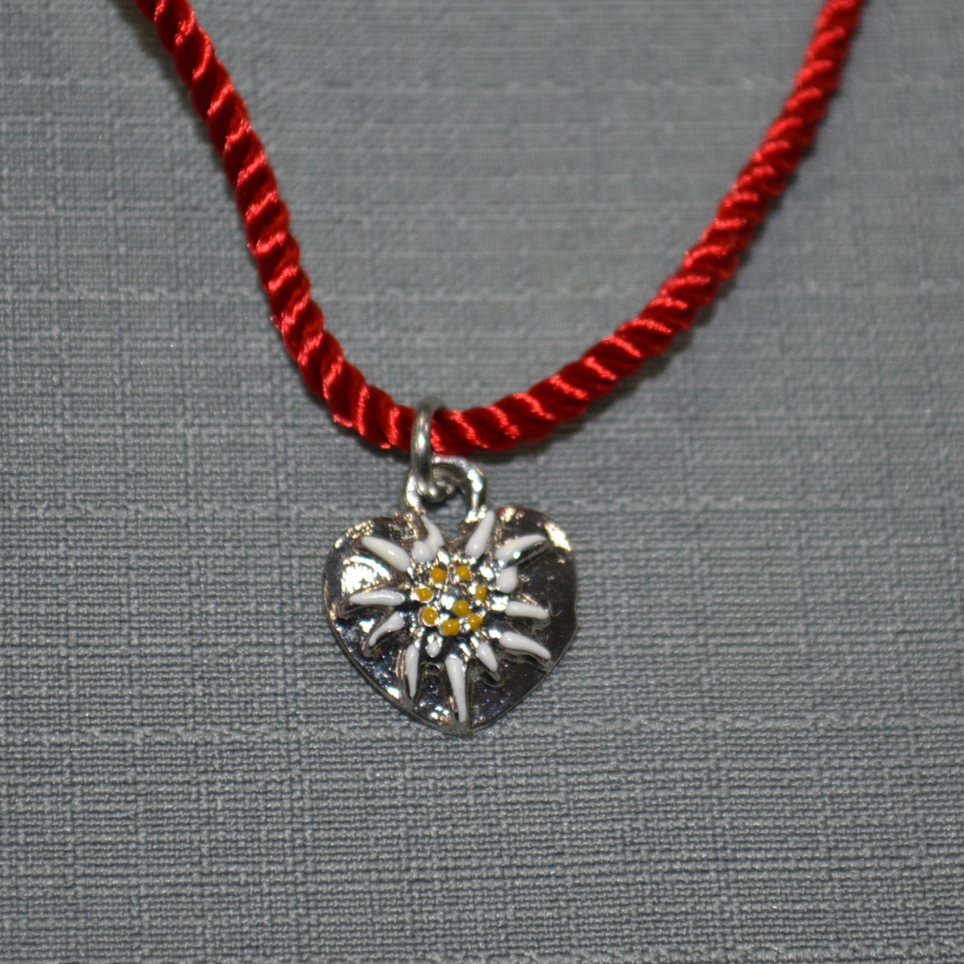 child's edelweiss and heart necklace child's edelweiss and heart necklace