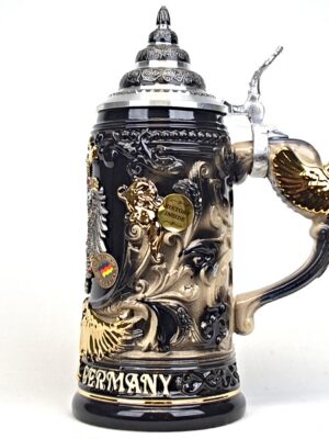 black and gold deutschland eagle stein