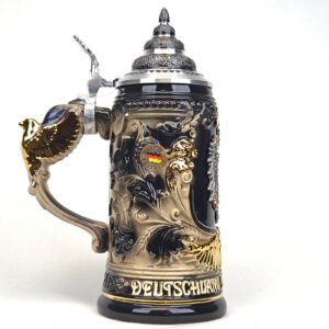 black and gold deutschland eagle stein