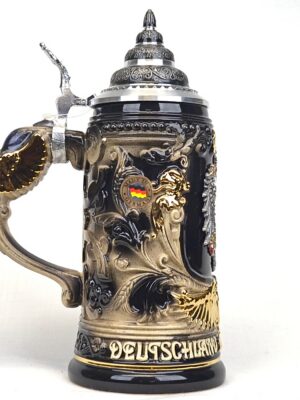 black and gold deutschland eagle stein