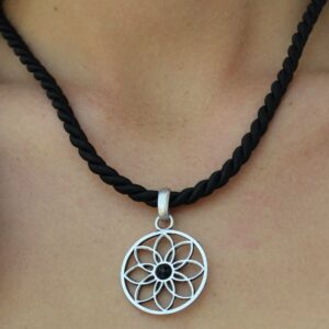 silver geometric necklace multiple color choices