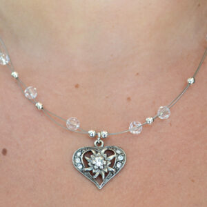 edelweiss heart necklace multiple color options