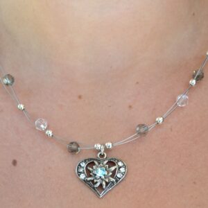 edelweiss heart necklace multiple color options