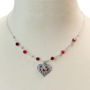 edelweiss heart necklace multiple color options