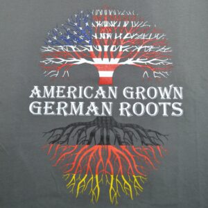 screen printed american grown german roots t shirt