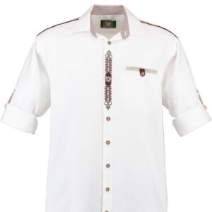 long sleeve white shirt with edelweiss embroidery