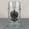 Glass Mug Pewter Emblem