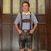 Erich Goat Lederhosen with Belt and Suspenders erich brown lederhosen