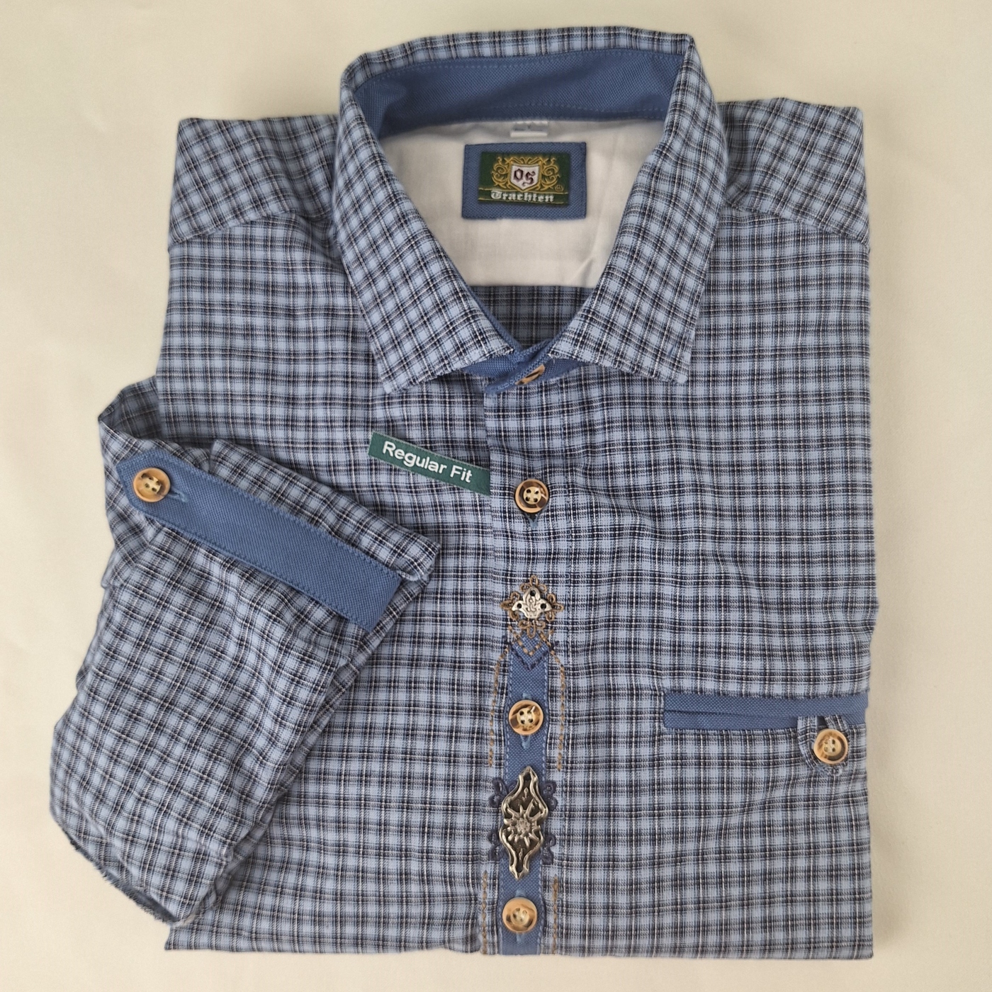 friedrich shirt blue plaid German shirt blue plaid