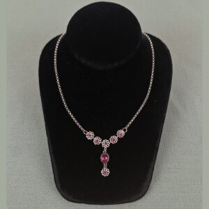 c876 pink flower necklace