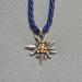 royal blue corded edelweiss necklace