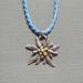 light blue corded edelweiss necklace
