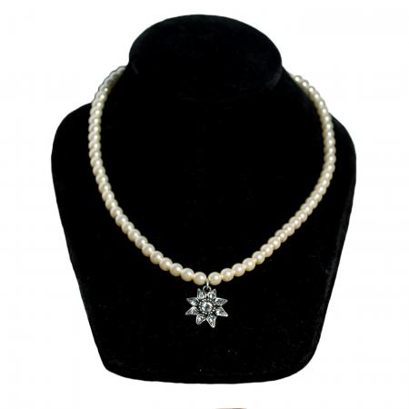 Pearl Necklace with Crystal Edelweiss