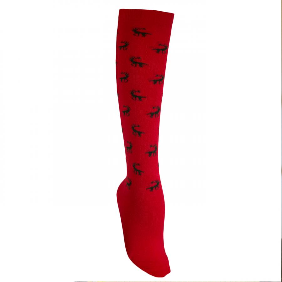 Knee High Stag Socks Red Ernst Licht