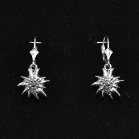 Silver edelweiss earring