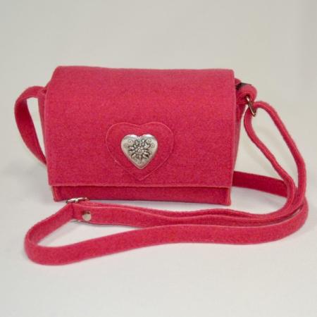 Felt pink edelweiss purse