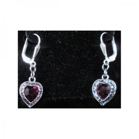 Inlaid Jewel Heart Earrings