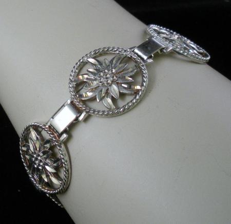 Silver edelweiss bracelet