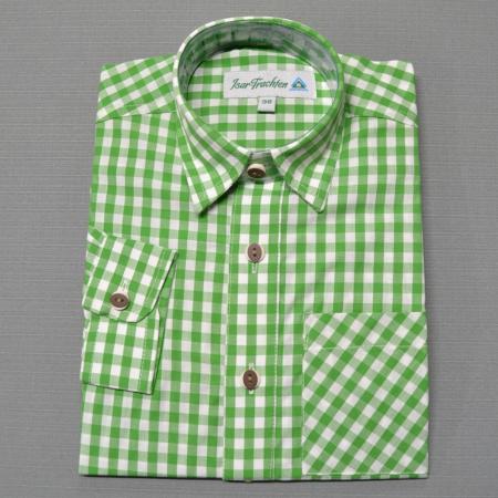 Boy's Green Checkered German Shirt
