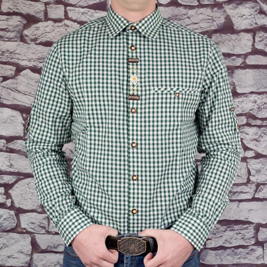 Men's Green Check Shirt with Embellishments Size Sm, 2X, 3X Ernst Licht