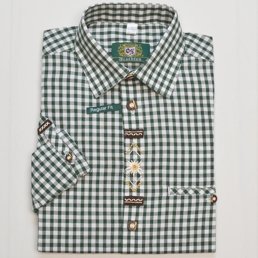 Men's Green Check Shirt with Embellishments - Ernst Licht