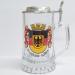 Glass mug with lid German crest