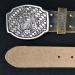 German Crest Brown leather belt