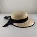 Ladies Straw hat with Black Ribbon